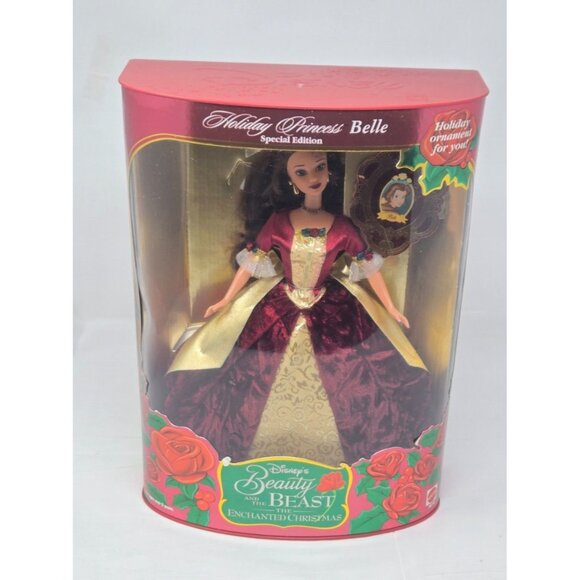 Disney Other - 1997 Holiday Princess Belle Disney Beauty and the Beast Barbie Doll 16710